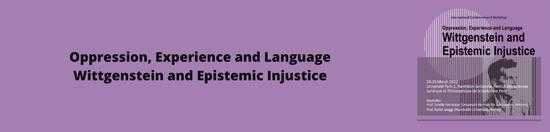 Bannière Oprression, Experience and language. Wittgenstein and Epistemic injustice