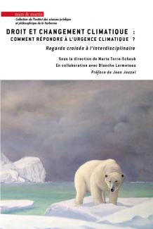 Couverture Droit et changement climatique présentant un ours polaire sur la banquise